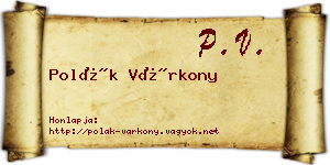Polák Várkony névjegykártya
